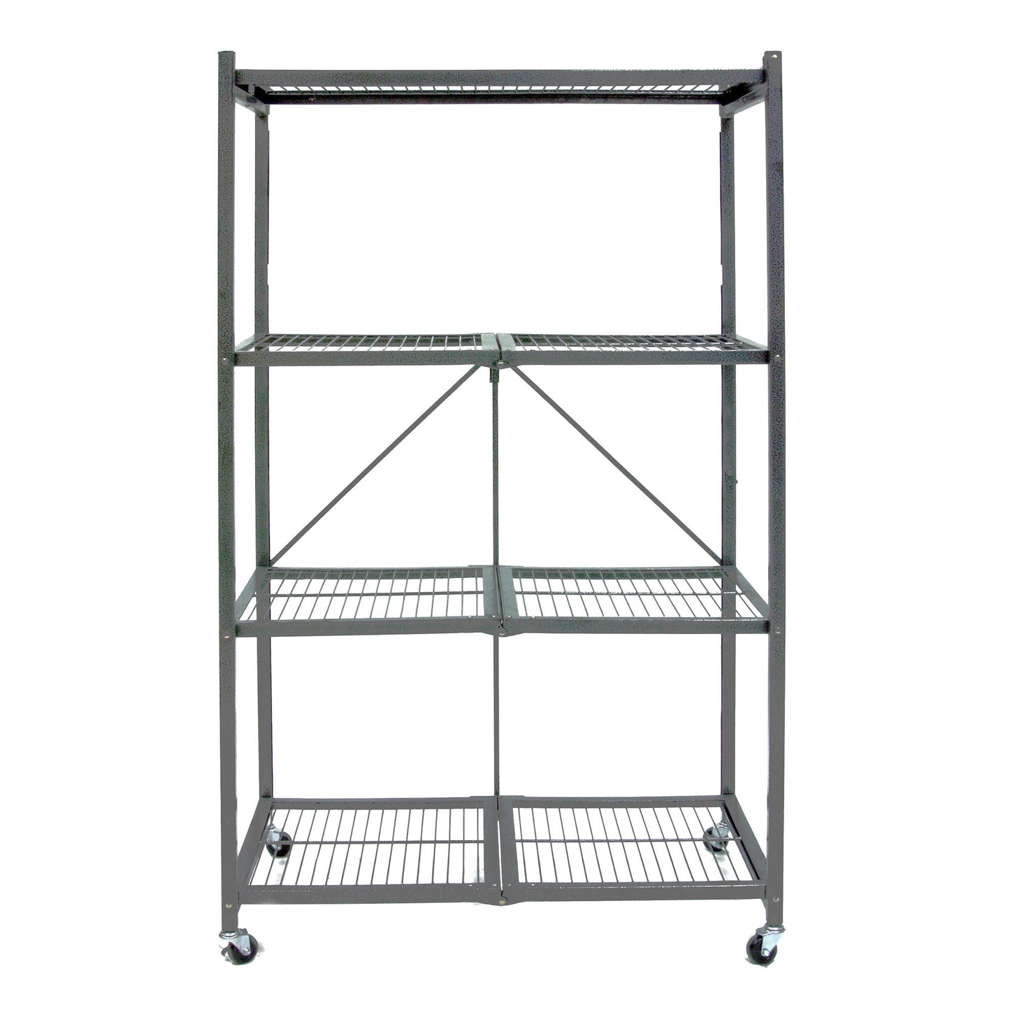 Origami 4 Tier Multipurpose Folding Storage Rack with Wheels, 3 Pack, Gray - 414442