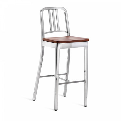 Emeco Navy Barstool With Wood Seat - 1104 30 CHERRY