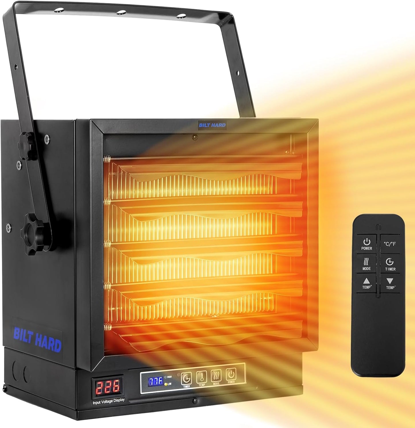 BILT HARD 10,000W Garage Heater, 240V Digital Fan-Forced Wall Mount - WHF-0509