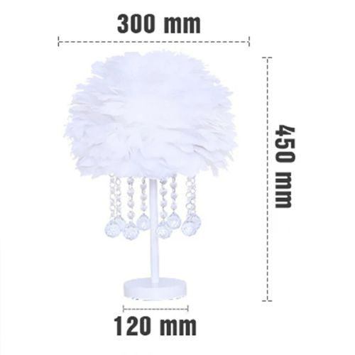 Feather Table Lamp Modern Bedside Light - Procure Décor