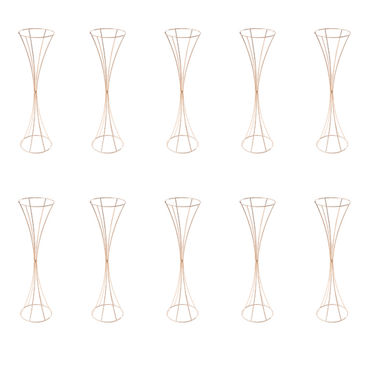 31.5in Tall Metal Gold Trumpet Vases - 10 Pcs - Procure Décor