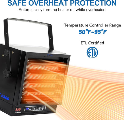 BILT HARD 10,000W Garage Heater, 240V Digital Fan-Forced Wall Mount - WHF-0509