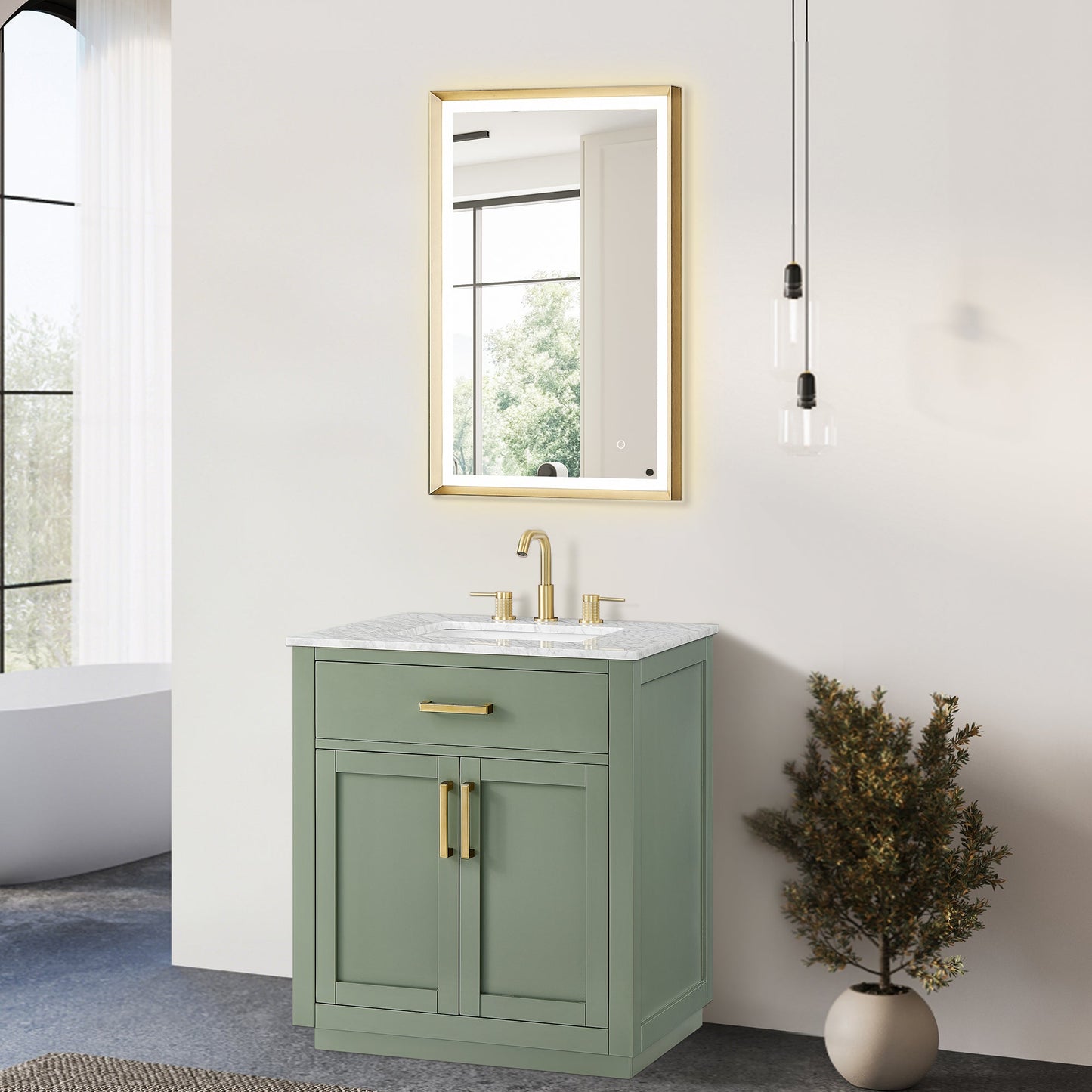 Altair Designs Ivy 30"/36"/48" single vanity with top - 531030-VG-CA-NM