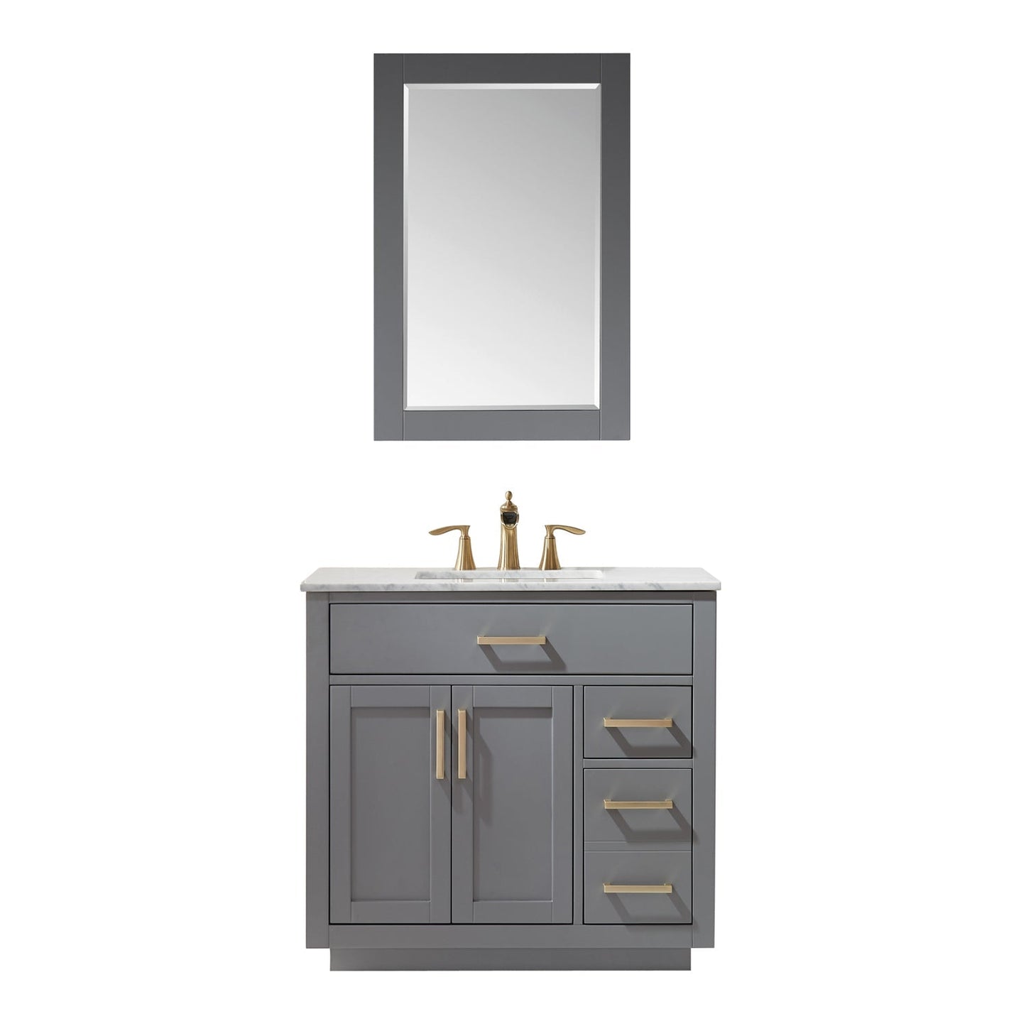 Altair Designs 36" single vanity with top - 531036-WH-CA-NM