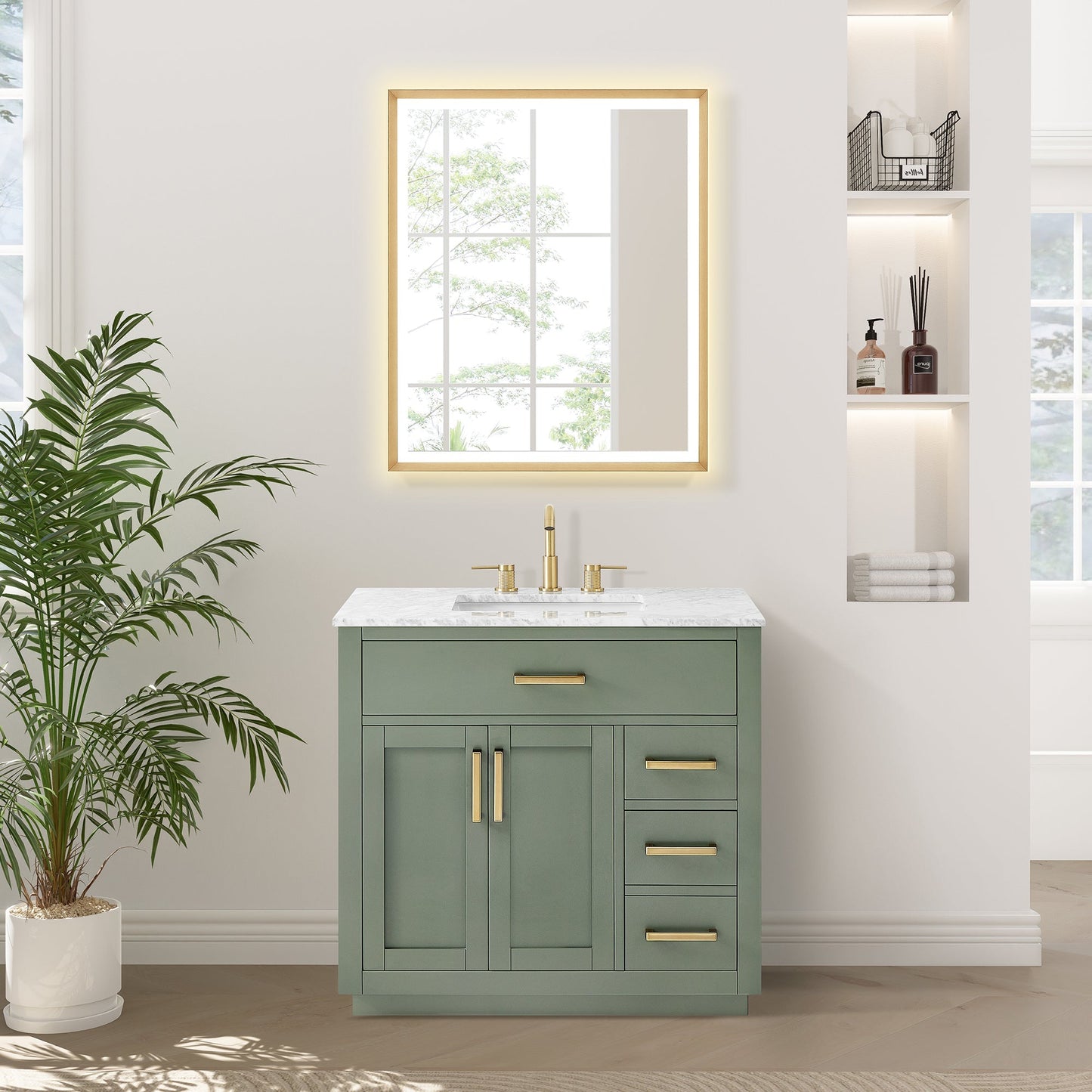 Altair Designs Ivy 30"/36"/48" single vanity with top - 531030-VG-CA-NM