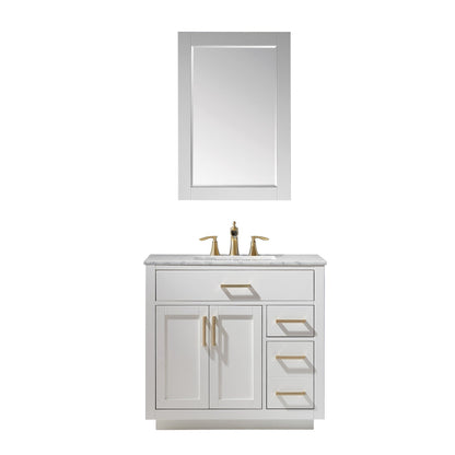 Altair Designs 36" single vanity with top - 531036-WH-CA-NM