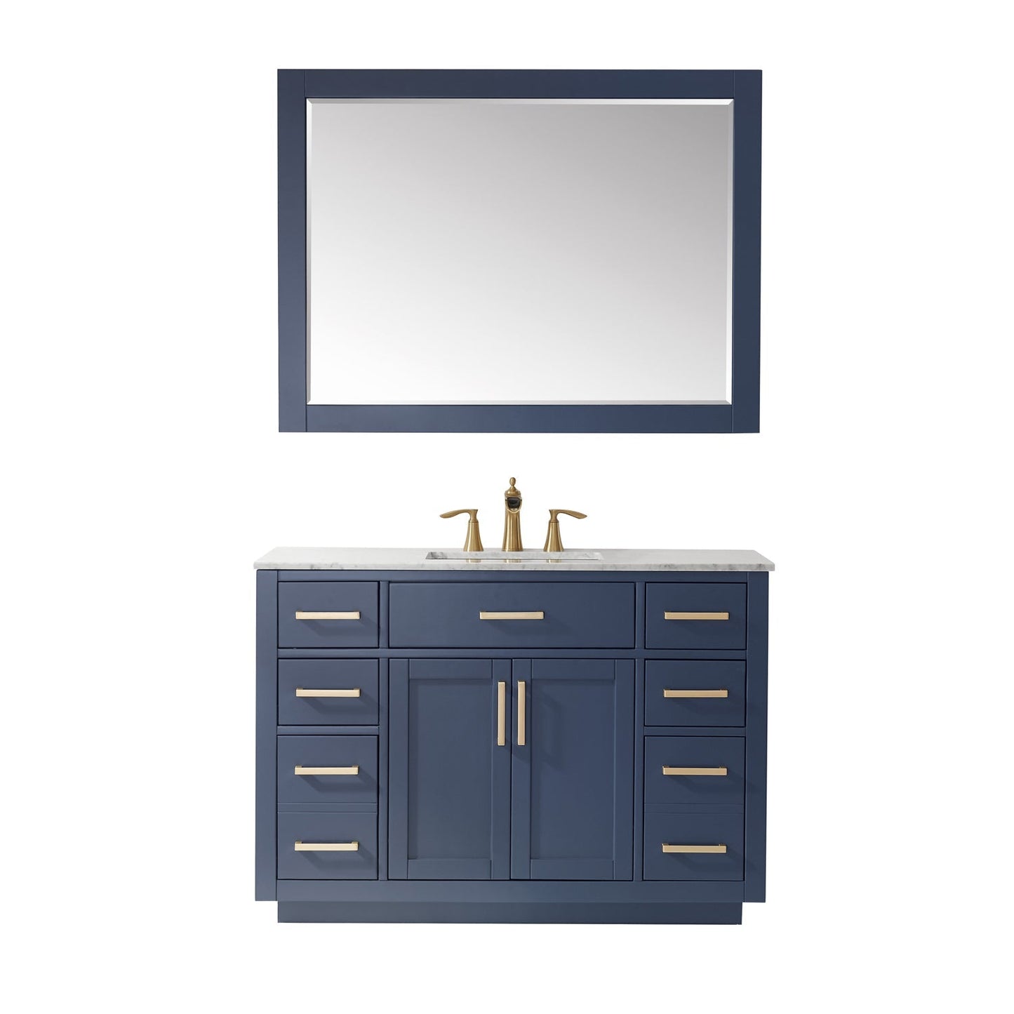 Altair Designs 48" single vanity with top - 531048-WH-CA-NM