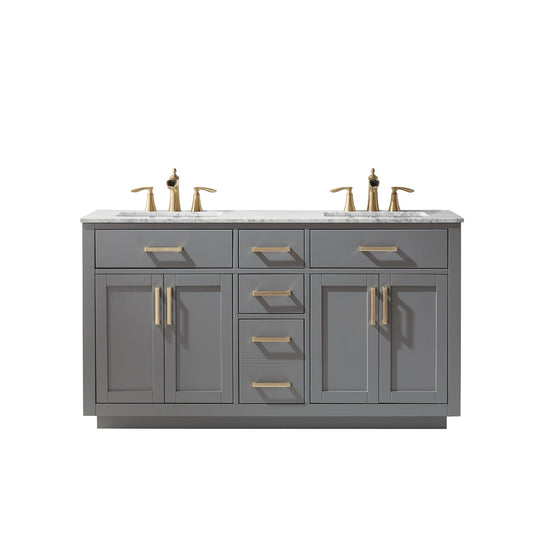 Altair Designs 60" double vanity with top - 531060-WH-CA-NM