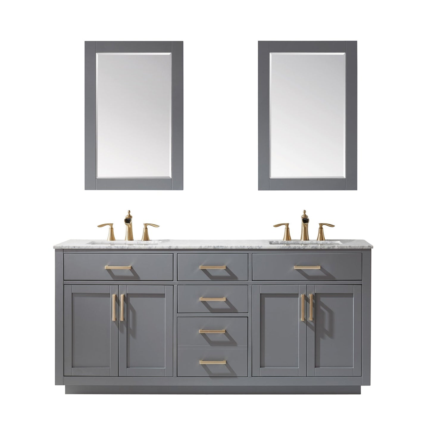 Altair Designs 72" double vanity with top - 531072-WH-CA-NM