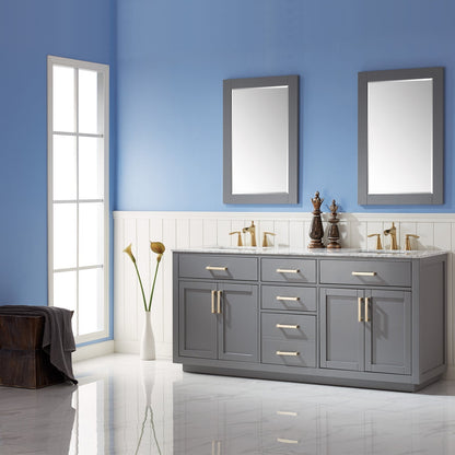Altair Designs 72" double vanity with top - 531072-WH-CA-NM