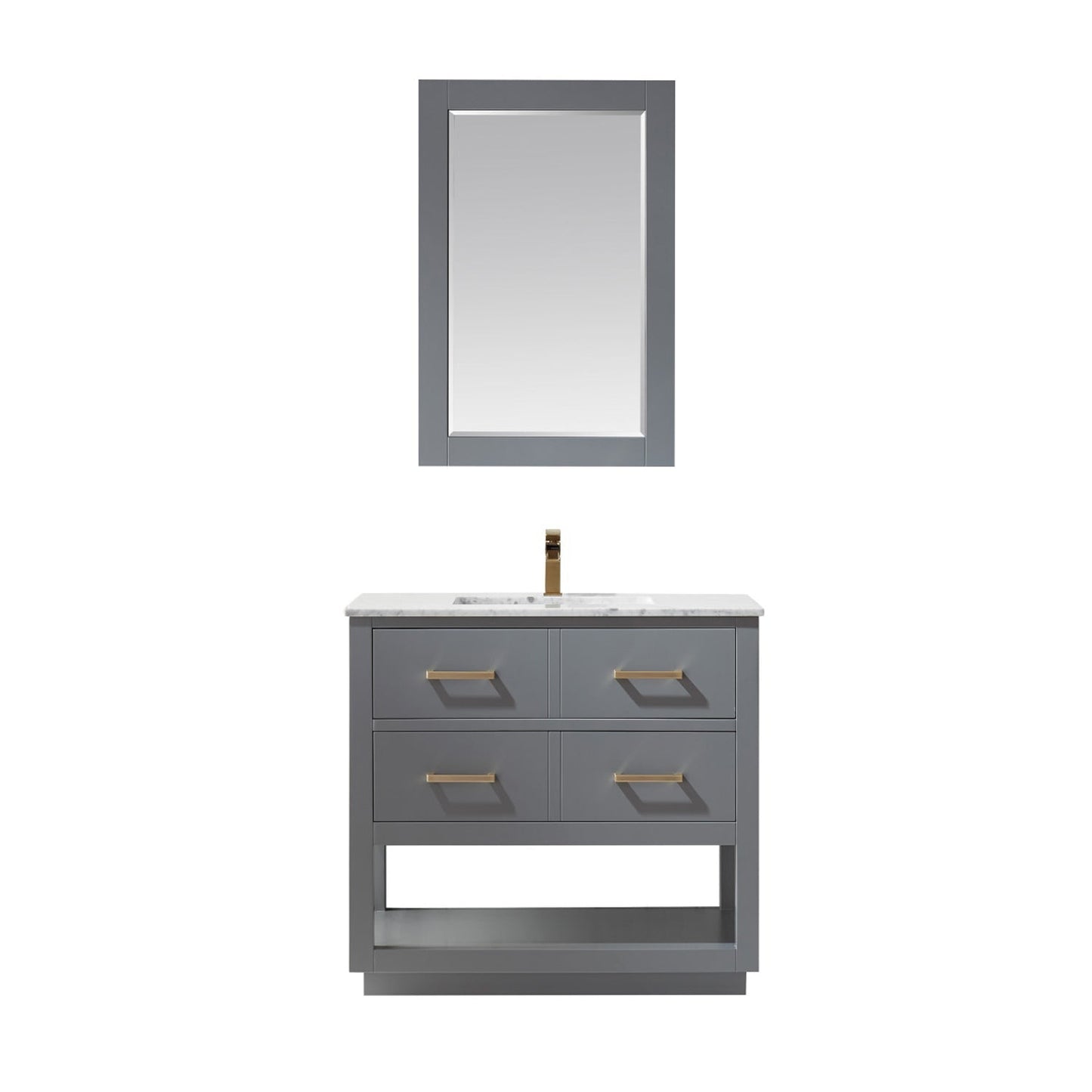 Altair Designs 36" single vanity with top - 532036-WH-CA