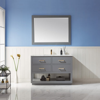 Altair Designs 48" single vanity with top - 532048-WH-CA-NM