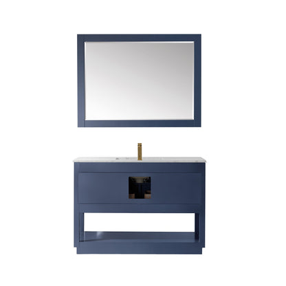 Altair Designs 48" single vanity with top - 532048-WH-CA-NM