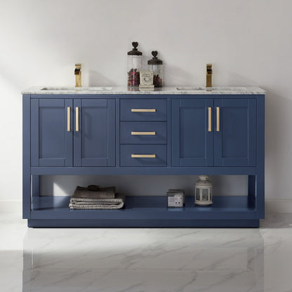 Altair Designs 60" double vanity with top - 532060-WH-CA-NM
