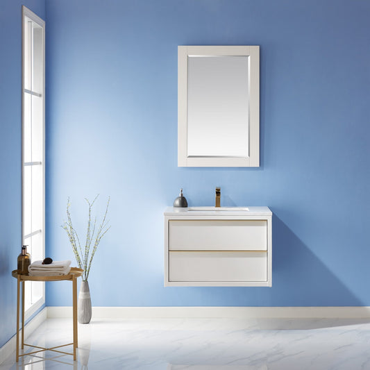 Altair Designs 30" single vanity with top - 534030-WH-AW-NM