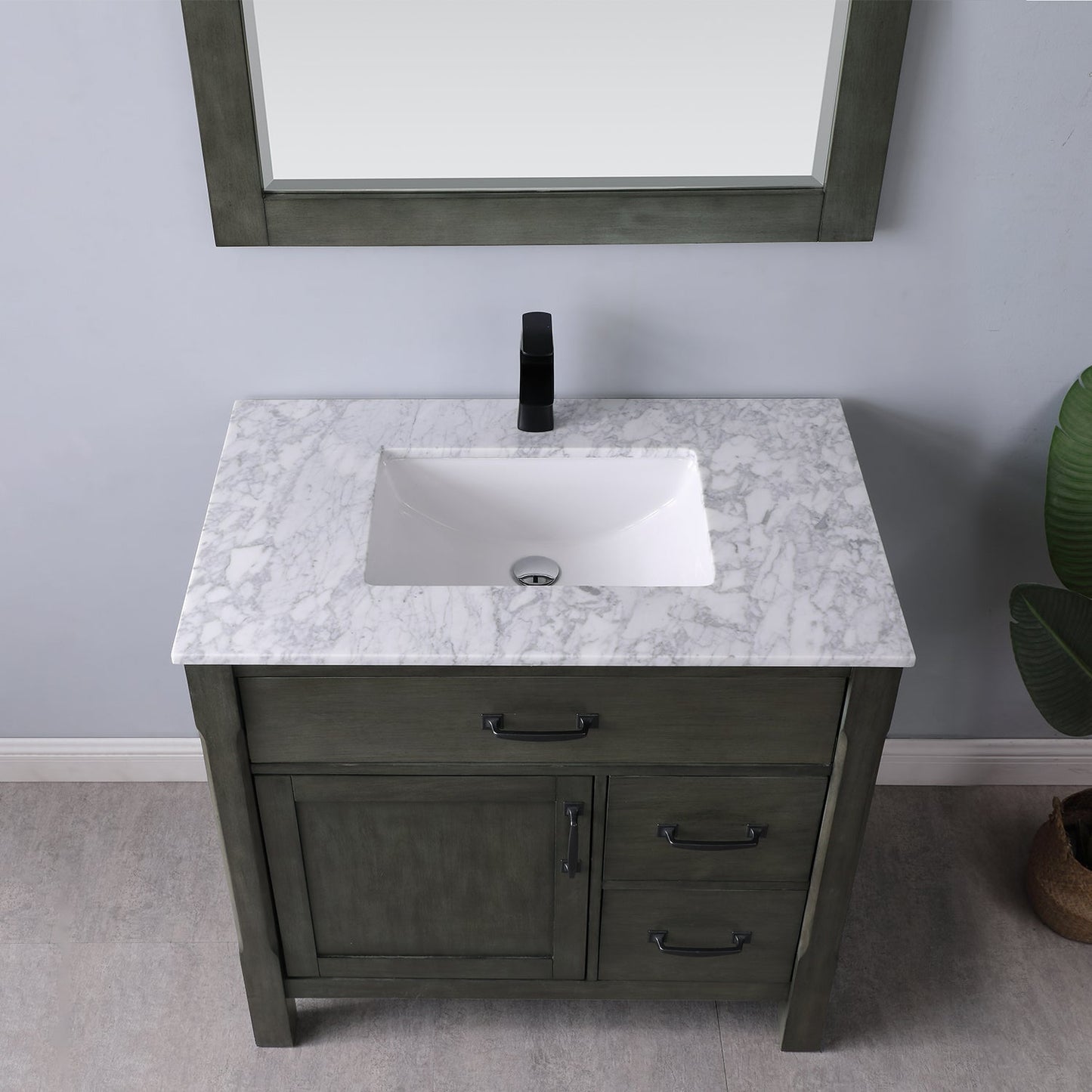 Altair Designs 36" single vanity with top - 535036-WH-CA