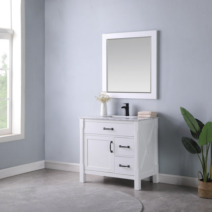 Altair Designs 36" single vanity with top - 535036-WH-CA