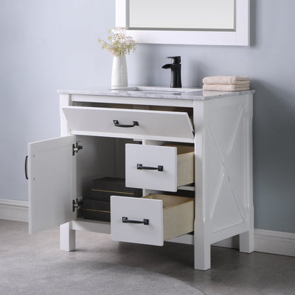 Altair Designs 36" single vanity with top - 535036-WH-CA