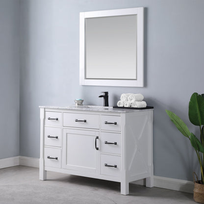 Altair Designs 48" single vanity with top - 535048-WH-CA