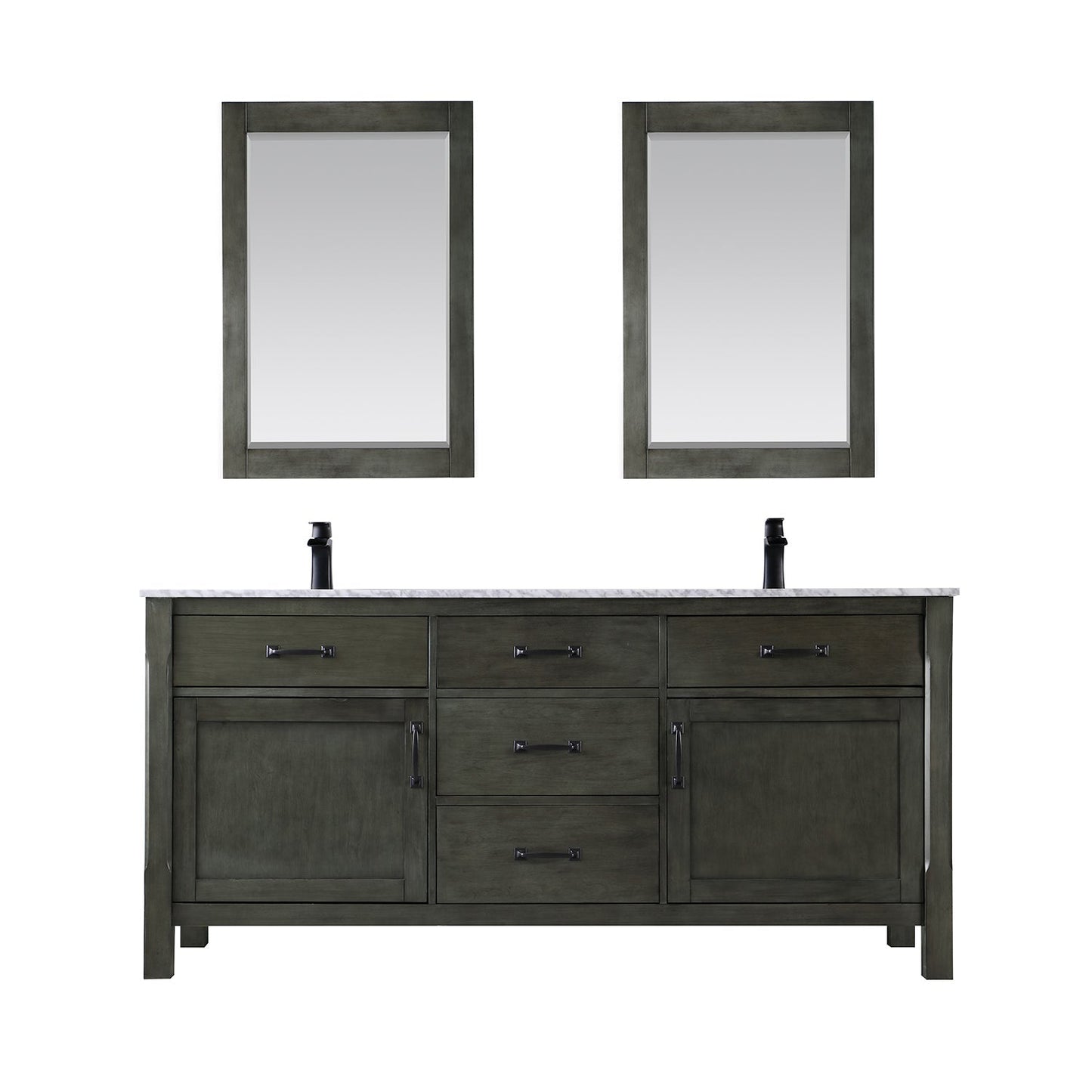 Altair Designs 72" double vanity with top - 535072-WH-CA