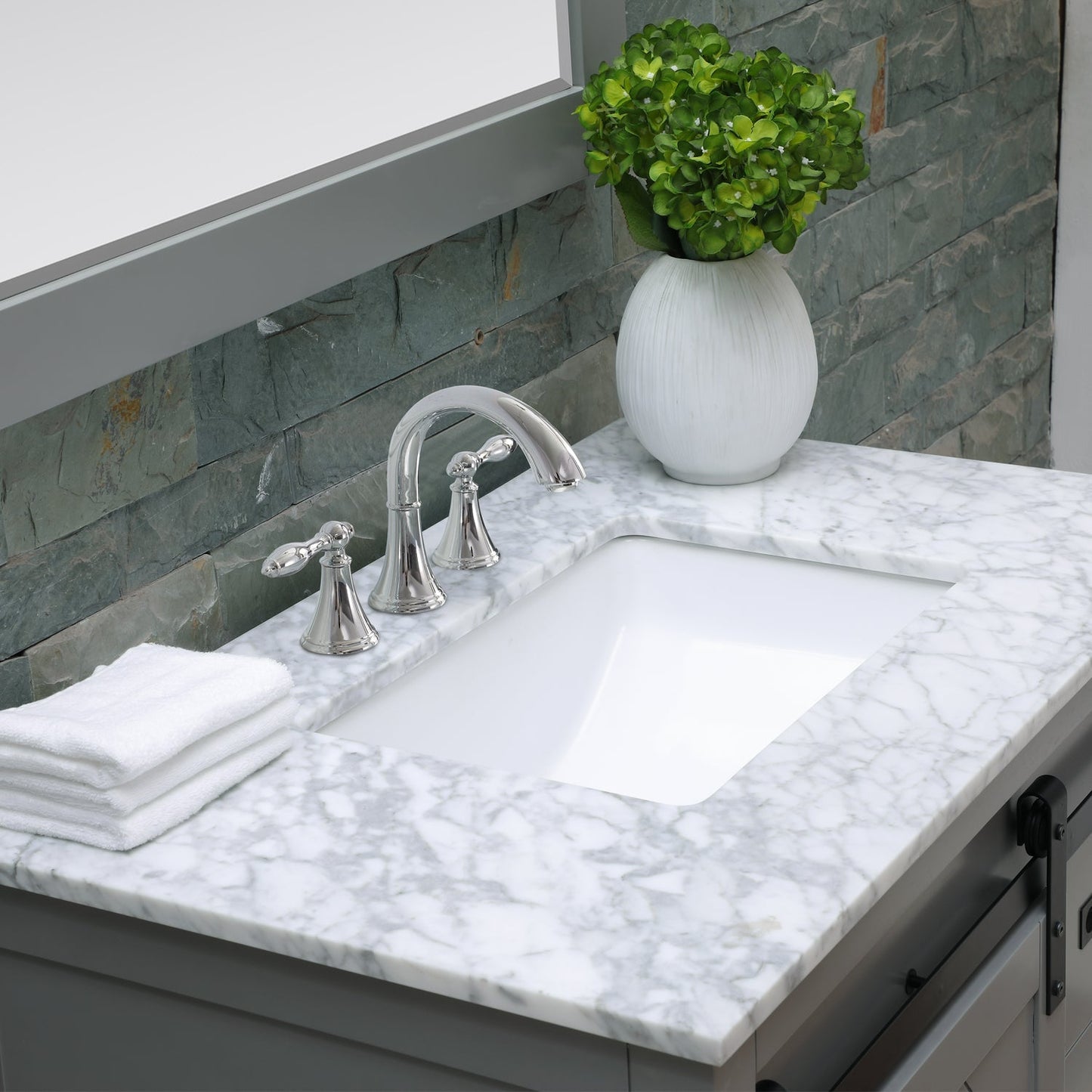 Altair Designs 36" single vanity with top - 536036-WH-CA-NM