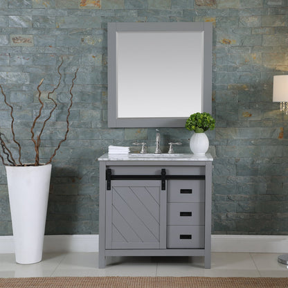 Altair Designs 36" single vanity with top - 536036-WH-CA-NM