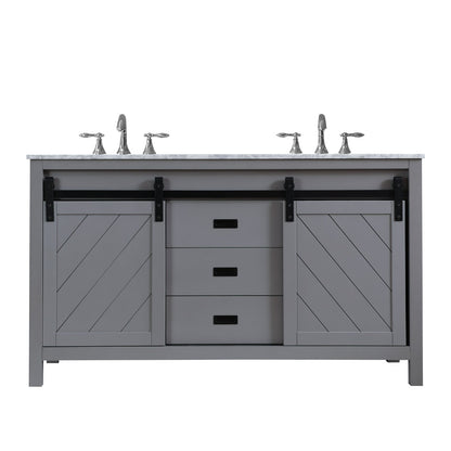 Altair Designs Kinsley 60" double vanity with top - 536060-WH-CA-NM