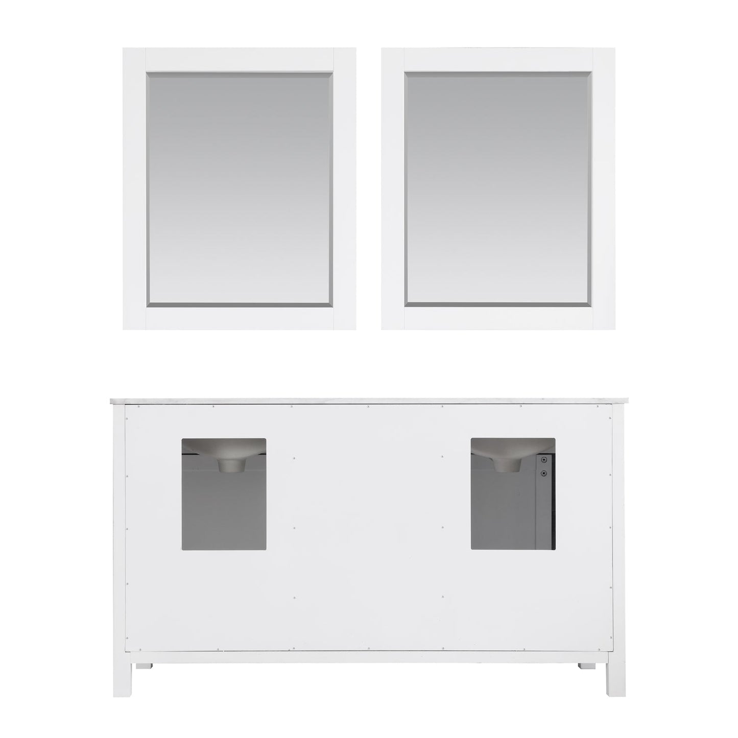 Altair Designs Kinsley 60" double vanity with top - 536060-WH-CA-NM