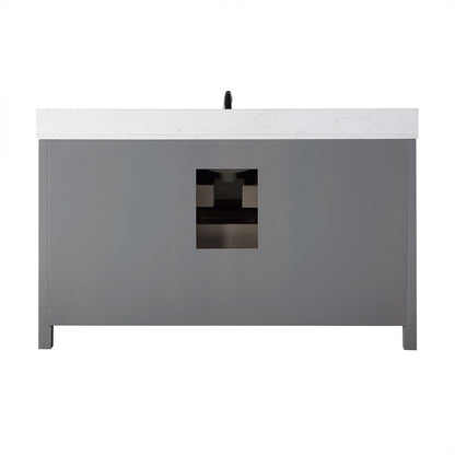Altair Designs 60" single vanity with top - 536060S-WH-AW-NM