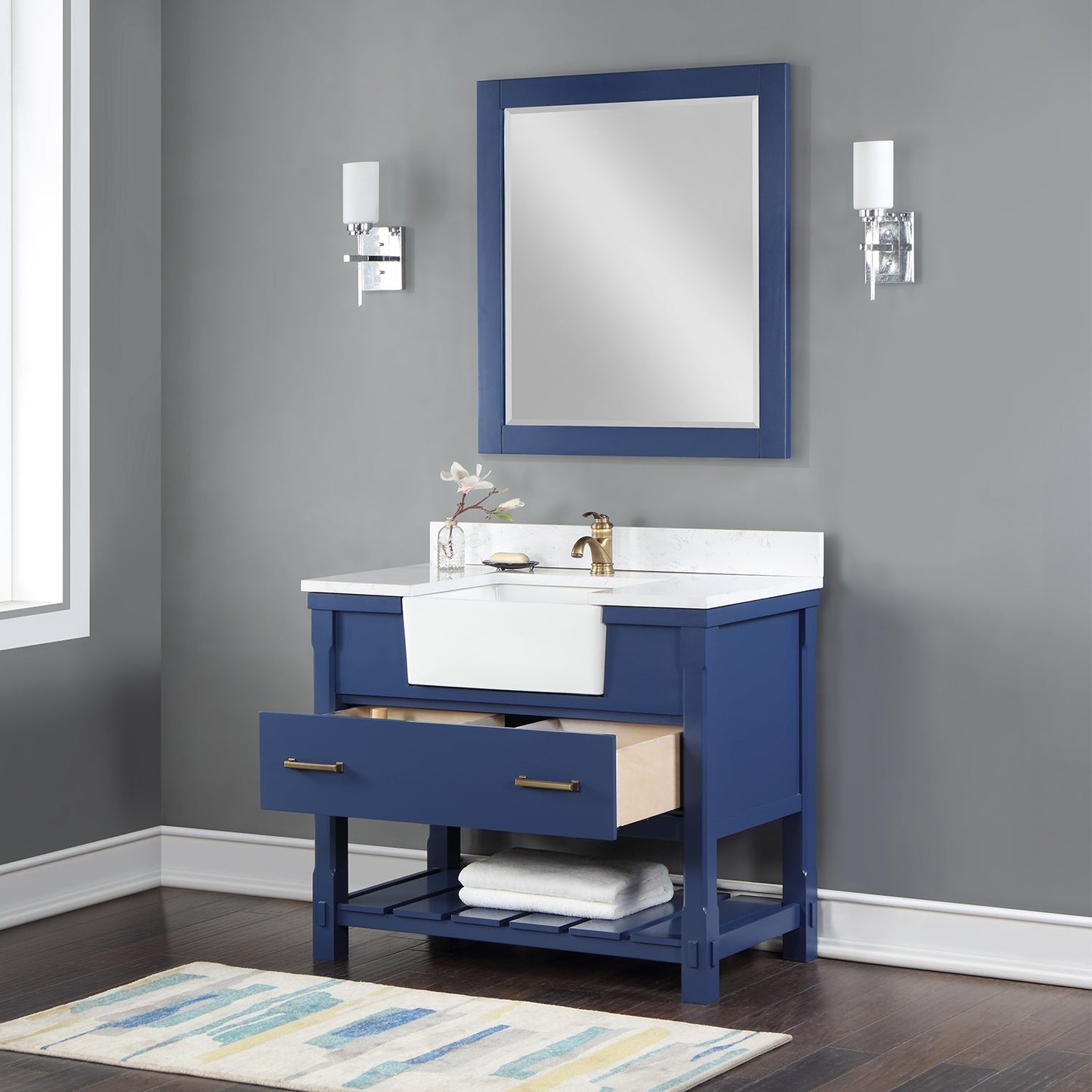 Altair Designs 42" single vanity with top - 537042-JB-AW-NM