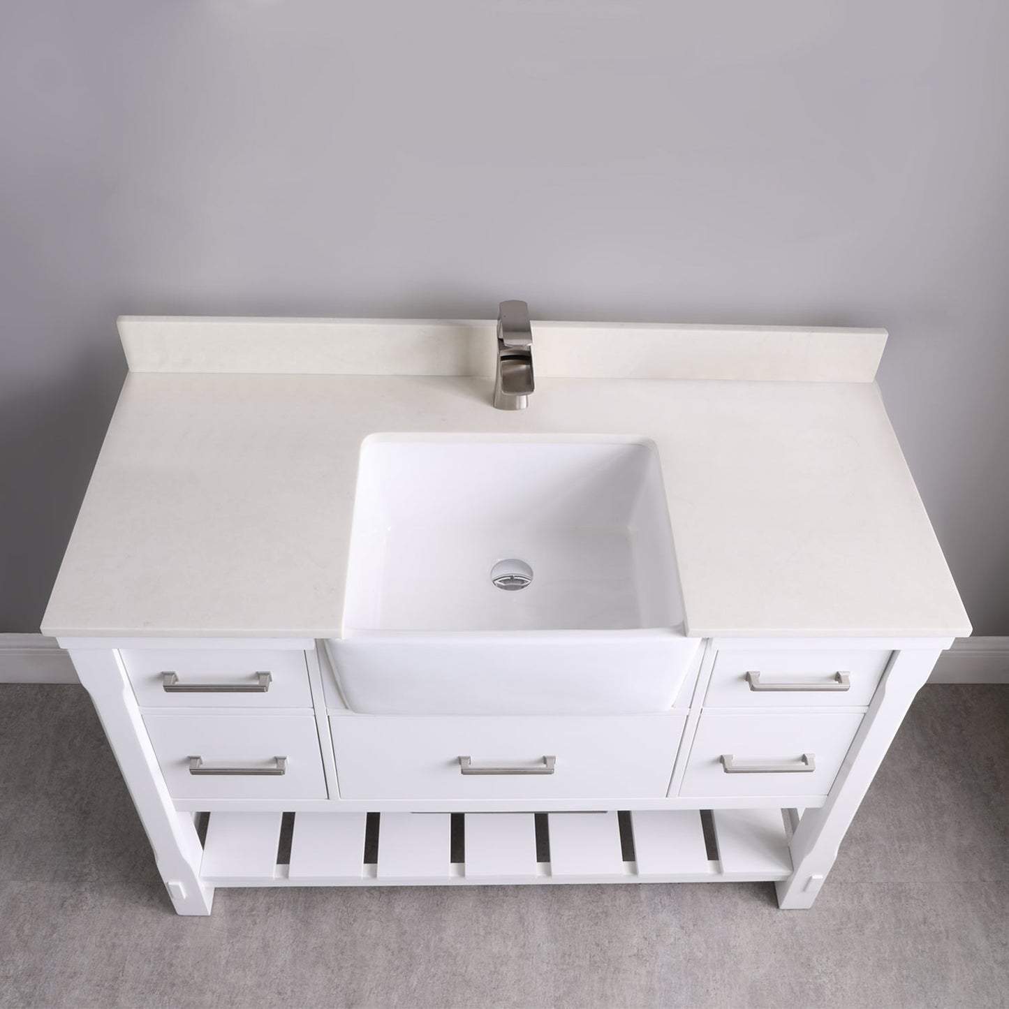 Altair Designs 48" single vanity with top - 537048-WH-AW-NM