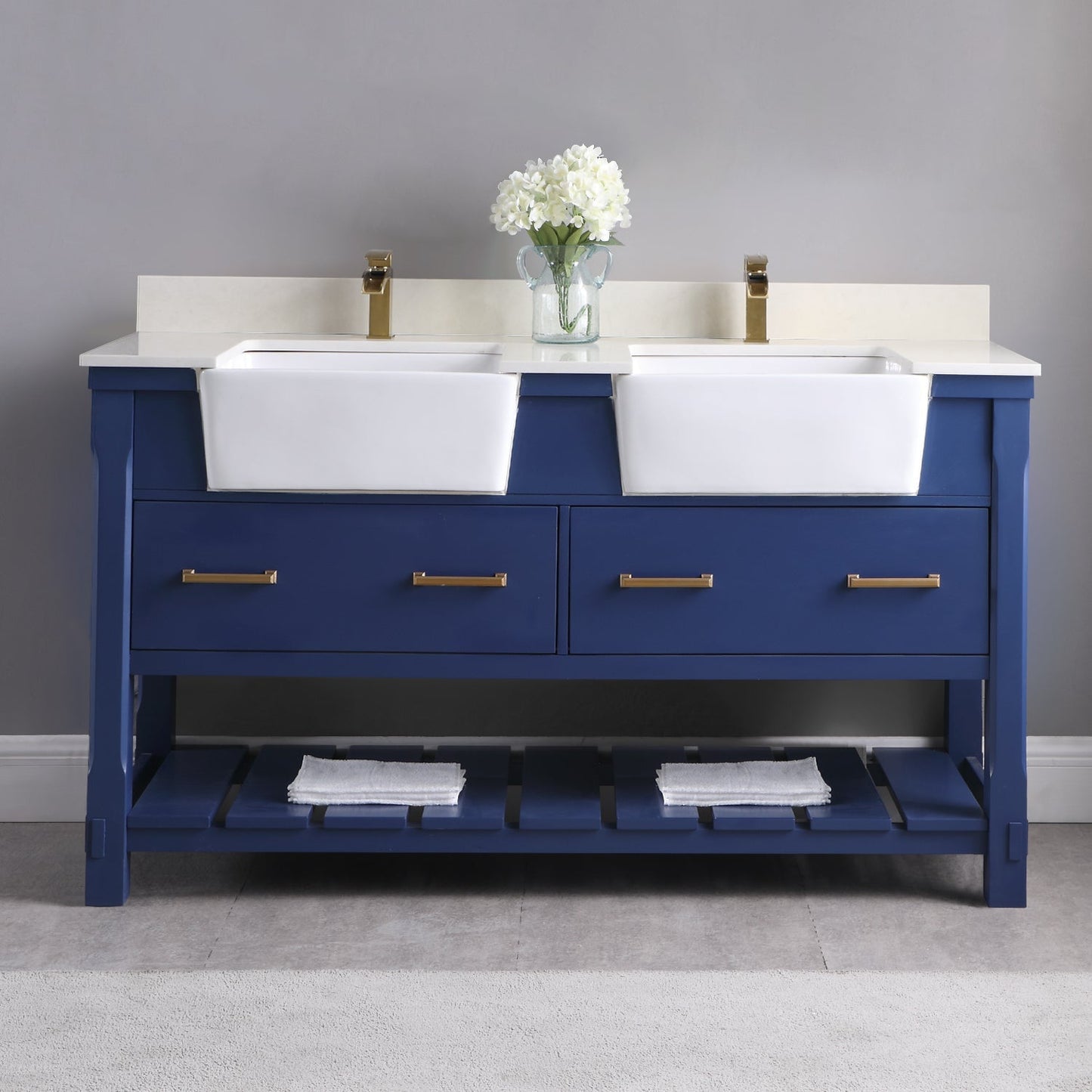 Altair Designs 60" double vanity with top - 537060-WH-AW-NM
