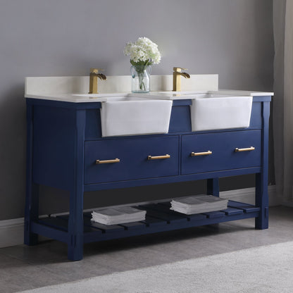 Altair Designs 60" double vanity with top - 537060-WH-AW-NM