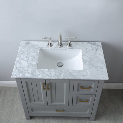 Altair Designs 36" single vanity with top - 538036-WH-CA-NM