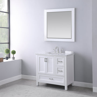 Altair Designs 36" single vanity with top - 538036-WH-CA-NM