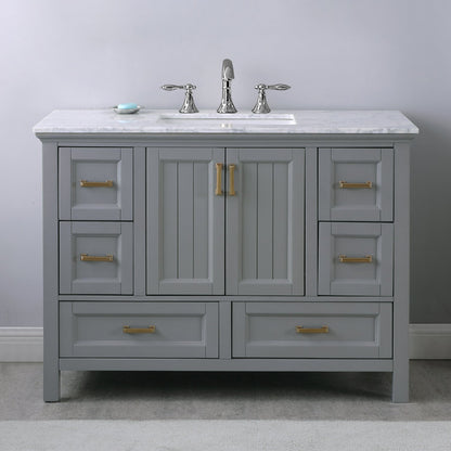 Altair Designs 48" single vanity with top - 538048-WH-CA-NM