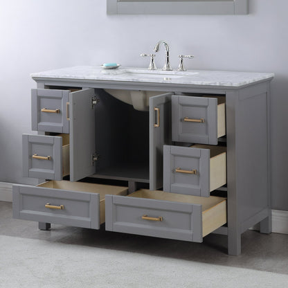 Altair Designs 48" single vanity with top - 538048-WH-CA-NM