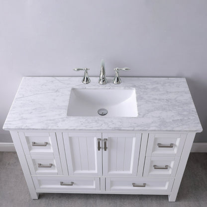 Altair Designs 48" single vanity with top - 538048-WH-CA-NM