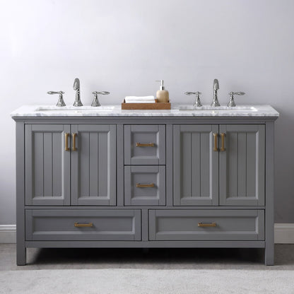 Altair Designs 60" double vanity with top - 538060-WH-CA-NM