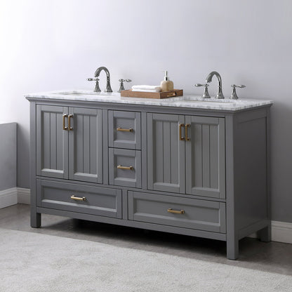Altair Designs 60" double vanity with top - 538060-WH-CA-NM