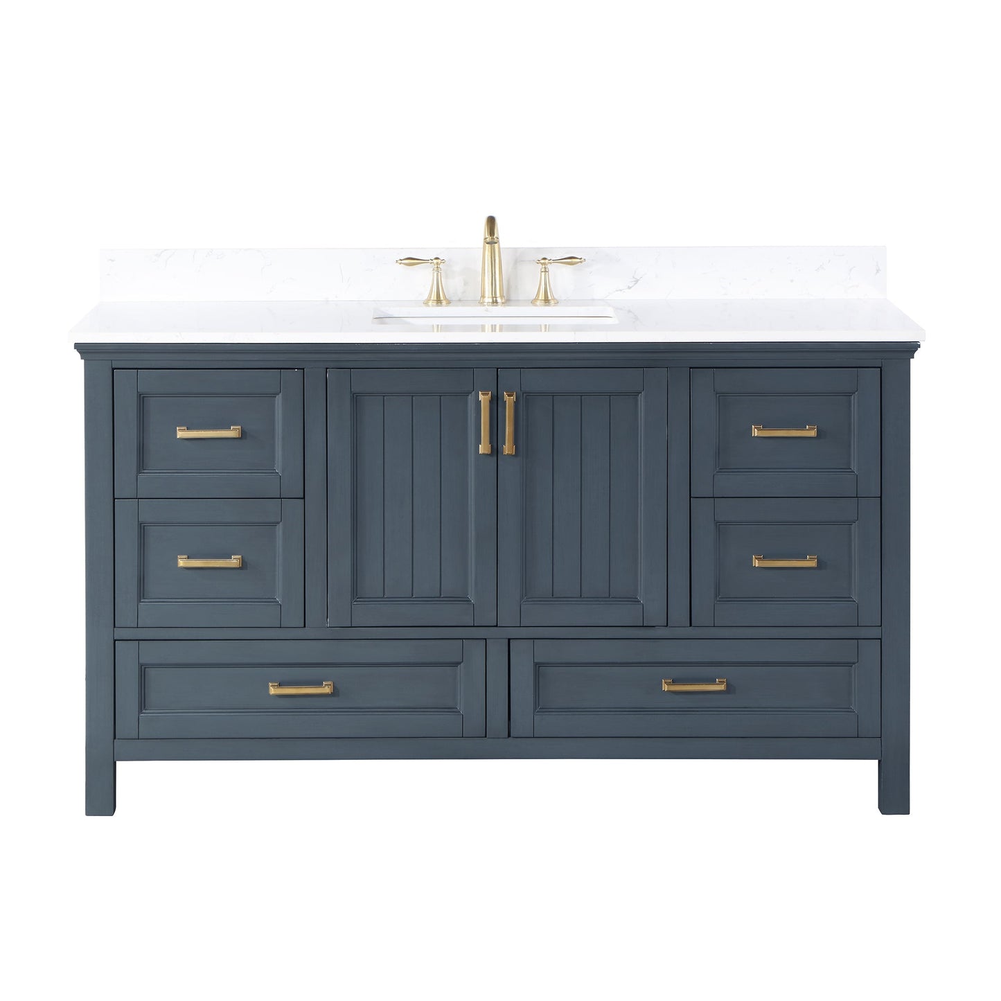 Altair Designs 60" single vanity with top - 538060S-WH-AW-NM