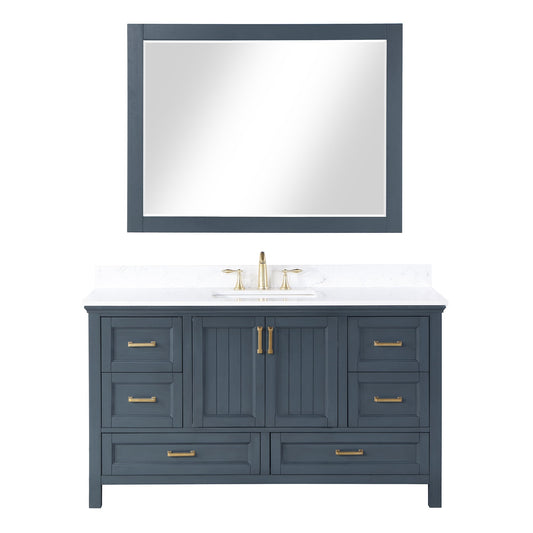 Altair Designs 60" single vanity with top - 538060S-WH-AW-NM