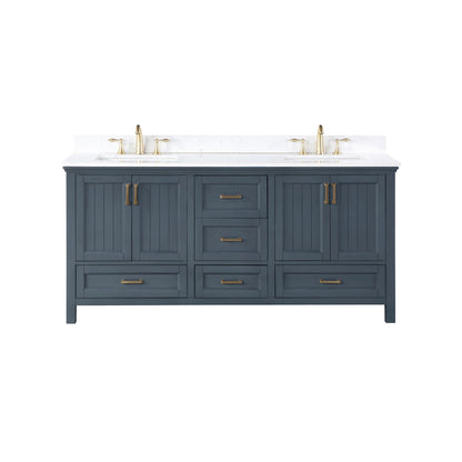 Altair Designs Isla 72" double vanity with top - 538072-CB-AW-NM