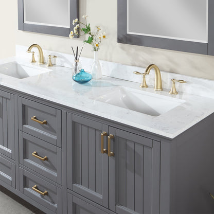 Altair Designs Isla 72" double vanity with top - 538072-CB-AW-NM