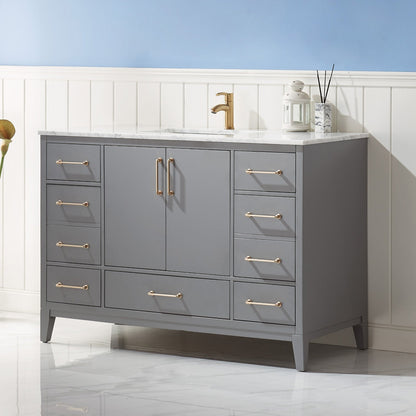 Altair Designs 48" single vanity with top - 541048-WH-CA-NM