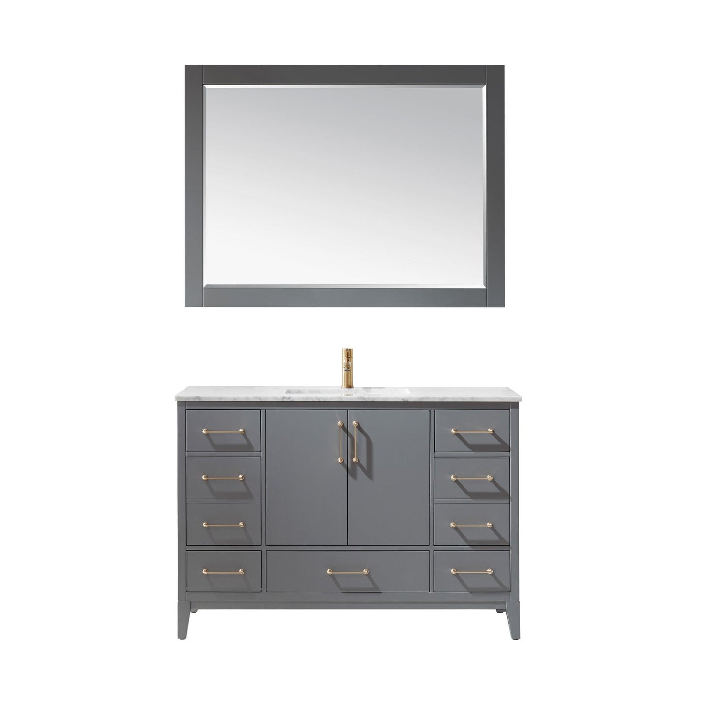 Altair Designs 48" single vanity with top - 541048-WH-CA-NM