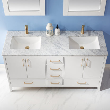 Altair Designs 60" double vanity with top - 541060-WH-CA-NM