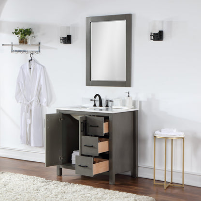 Altair Designs 36" single vanity with top - 542036-GP-AW-NM