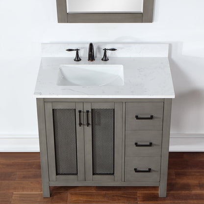 Altair Designs 36" single vanity with top - 542036-GP-AW-NM