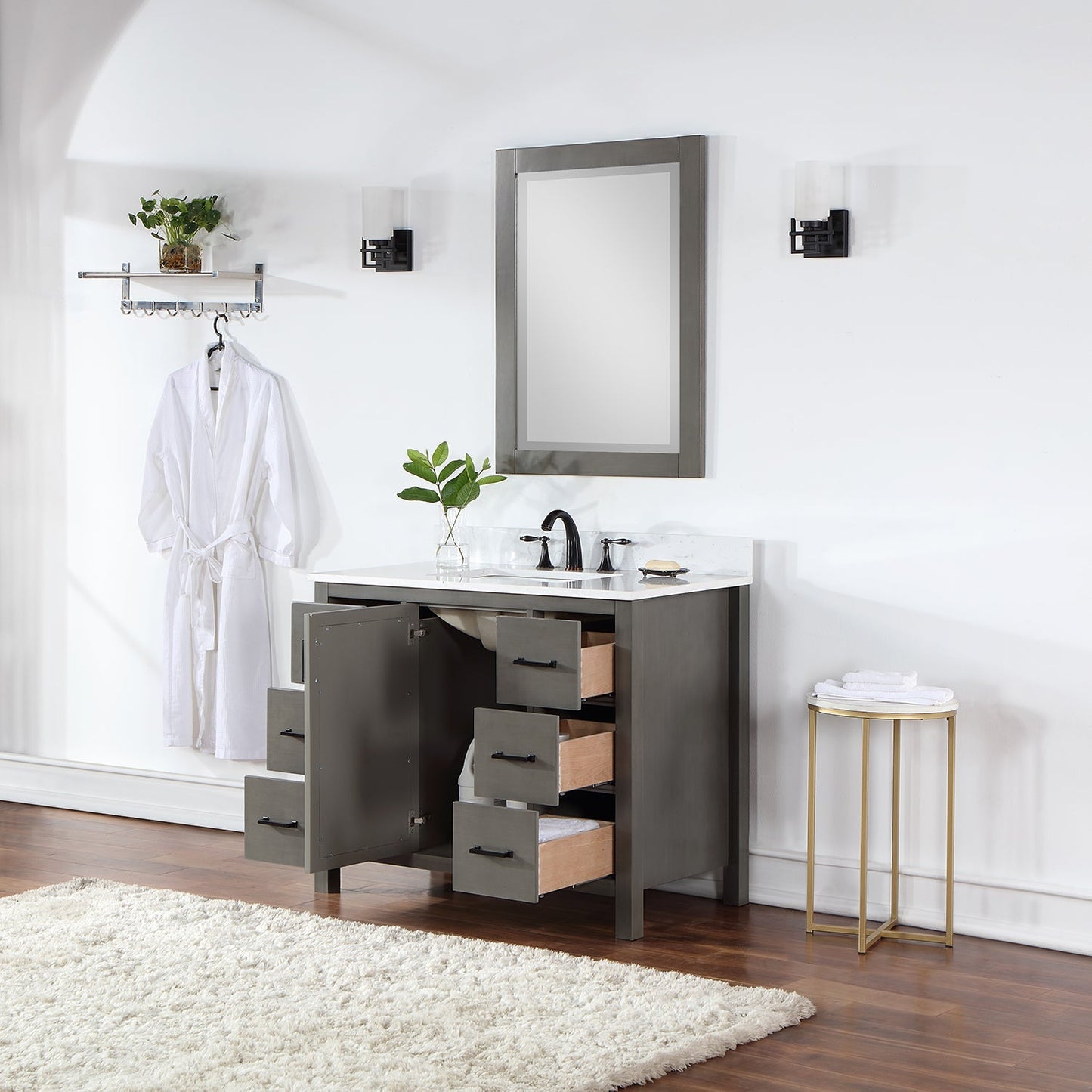 Altair Designs 42" single vanity with top - 542042-GP-AW-NM